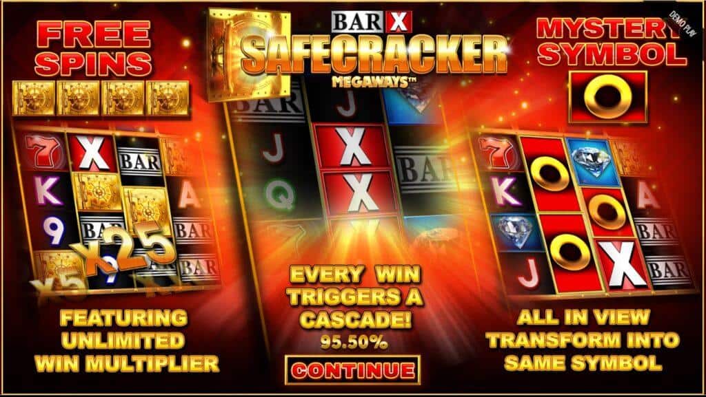 Barr X Safecracker game information RTP and more Screen showing all features