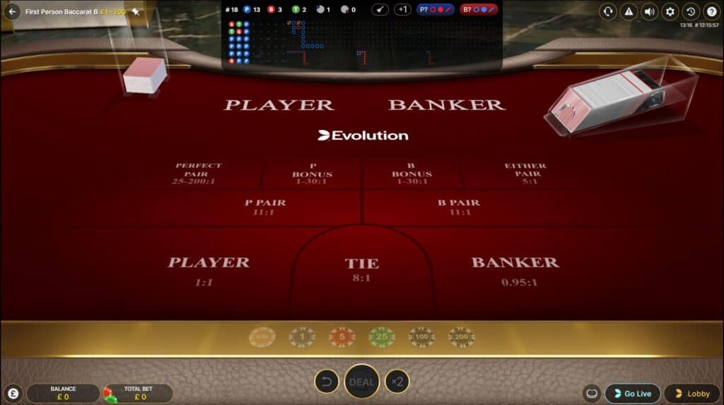 Evolution 3D First Person Baccarat Table Game Review from Evolution