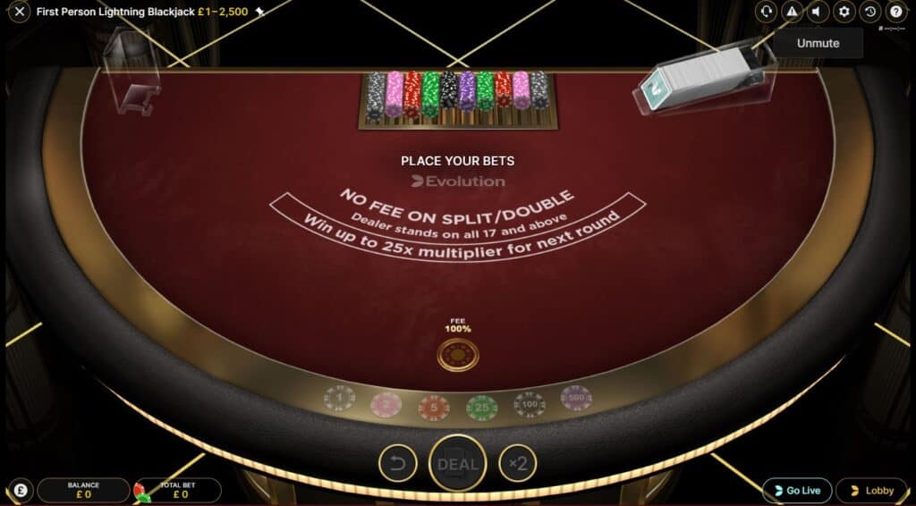First Person Lightning Blackjack Review Actual First Hand Game Play