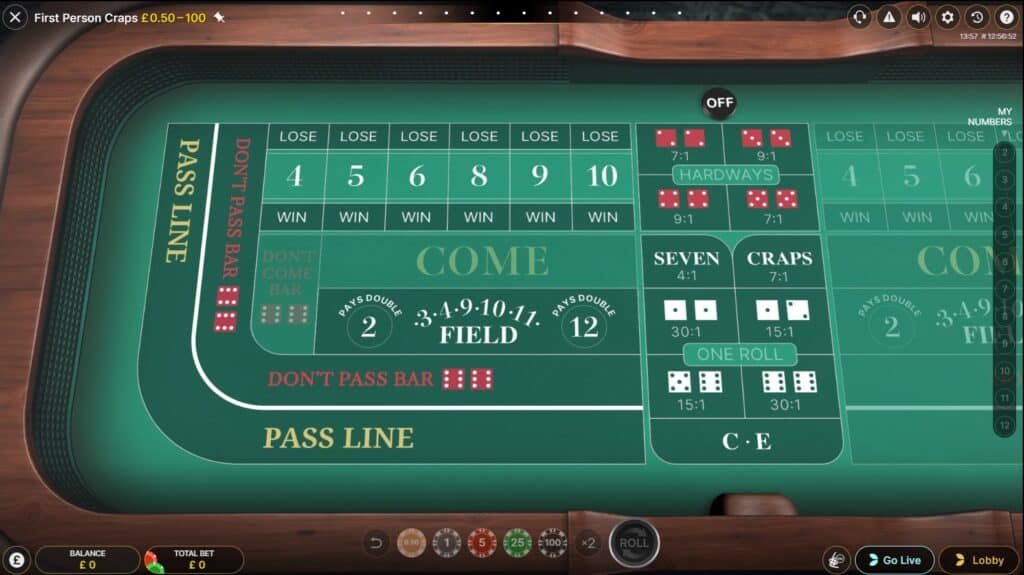 Evolution Gaming First Person Craps Game Reviewed by the Experts at E-Vegas.com