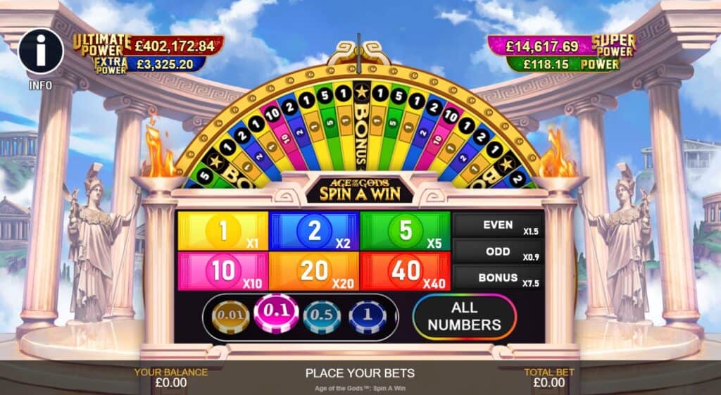 Age of The Gods Spin A Win Jackpot Slot