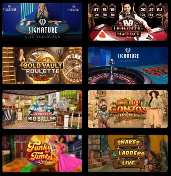 Bally Live Game Show Collage at Bally UK Online Casino