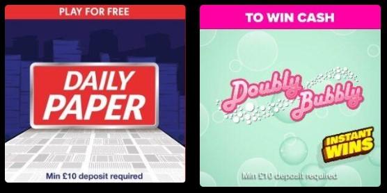 Play for Free at Bally UK Double Bubble Daily Free Play and Daily Paper