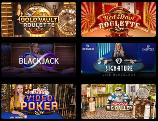 Monoploly Casino Live Games Lobby Image Selection Latest 2023 2024
