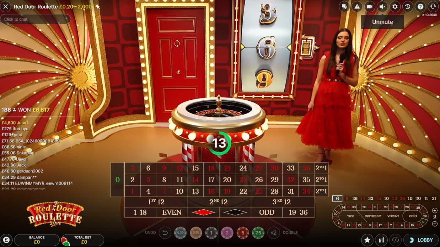 Evolution Red Door Roulette Live