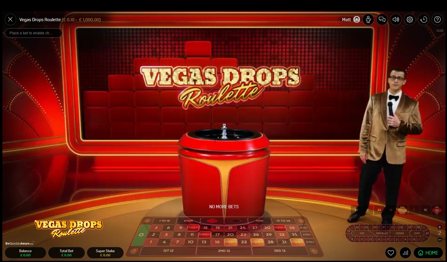 Stakelogic Live Vegas Drops Roulette