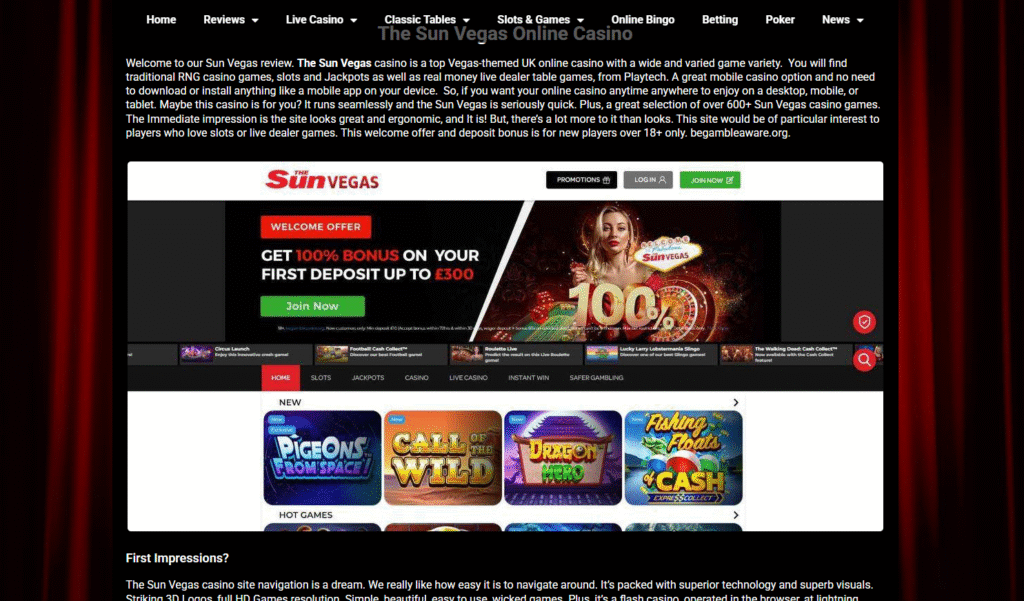 Sun Vegas Welcome Bonus
