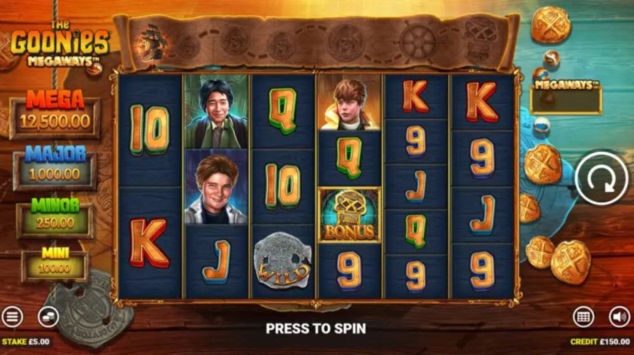 Hey You Guys Its The Goonies Megaways Video Slot Review at E-Vegas.com Circa Warner Bros 1985 Now Gambling Slot Game.jpg