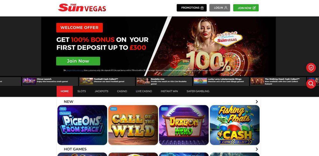 The Sun Vegas Casino Bonus: Double Your First Deposit + 100 Free Spins!