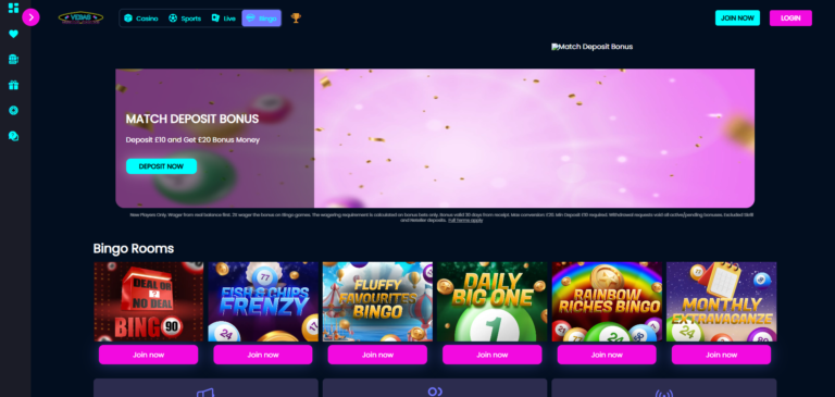 Online Bingo Vegas Mobile Casino UK